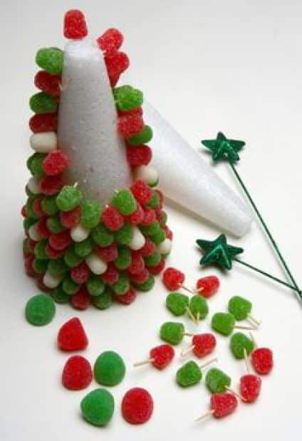 DIY christmas trees made candy
