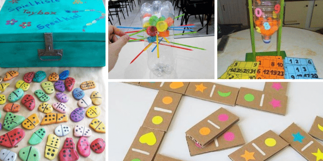 DIY games made with recycled material