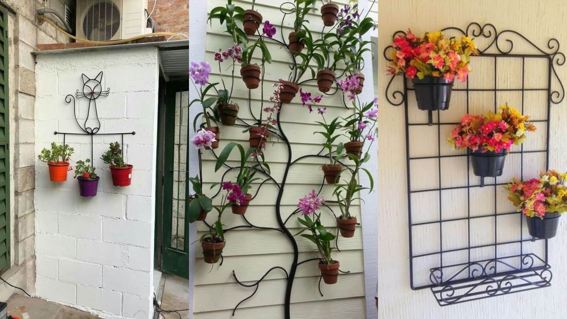 15+ Amazing wire wall flower pot holders