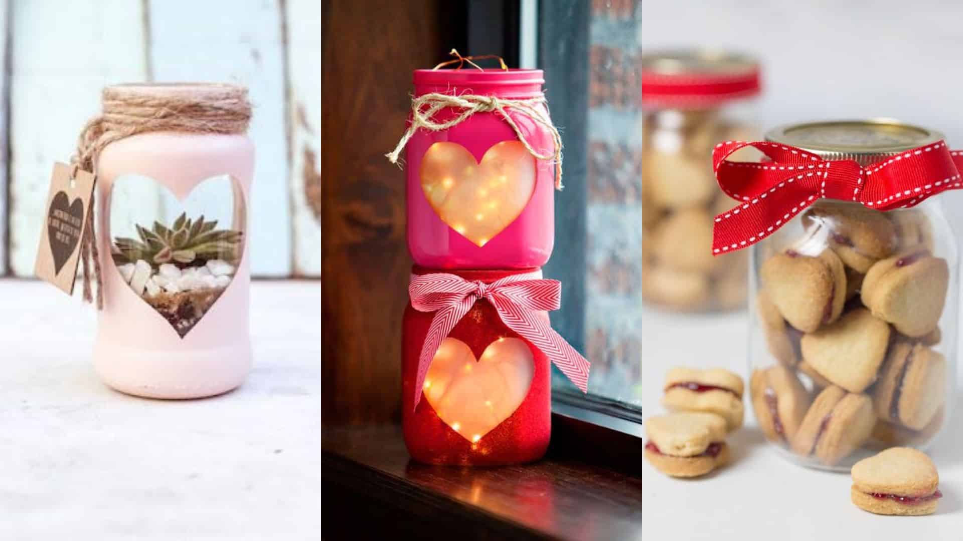 Beautiful Ideas of Decorated Glass Jars for Valentine’s Day