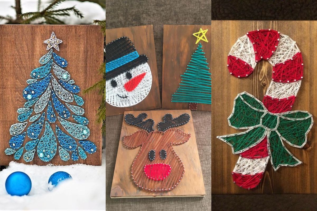 amazing christmas string art ideas 17