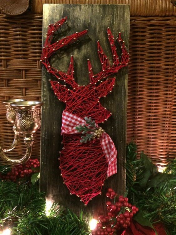 amazing christmas string art ideas 7