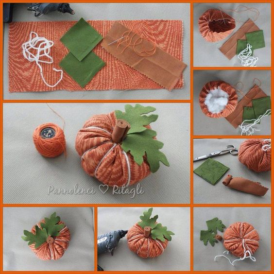 beautiful pumpkins made with fabrics 1