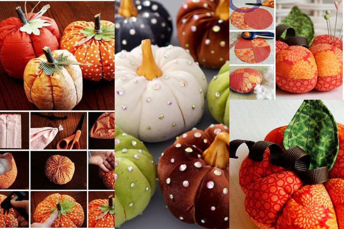 beautiful pumpkins made with fabrics 10