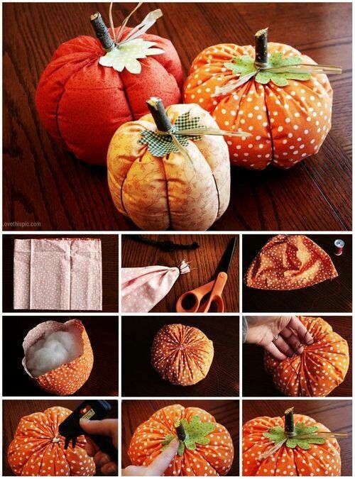 beautiful pumpkins made with fabrics 6