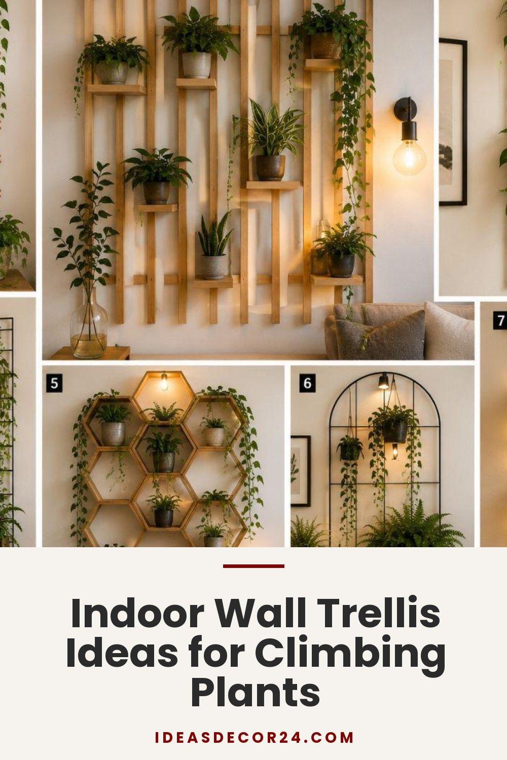 Indoor Wall Trellis Ideas for Climbing Plants