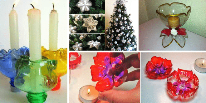 christmas decorations with plastic bottles
