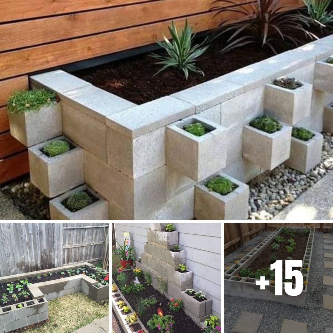 15+ DIY Ideas For Small Garden Beds With “concrete Blocks” For You To Make