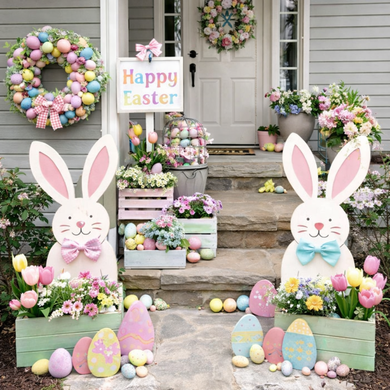 cool diy outdoor easter decorating ideas
