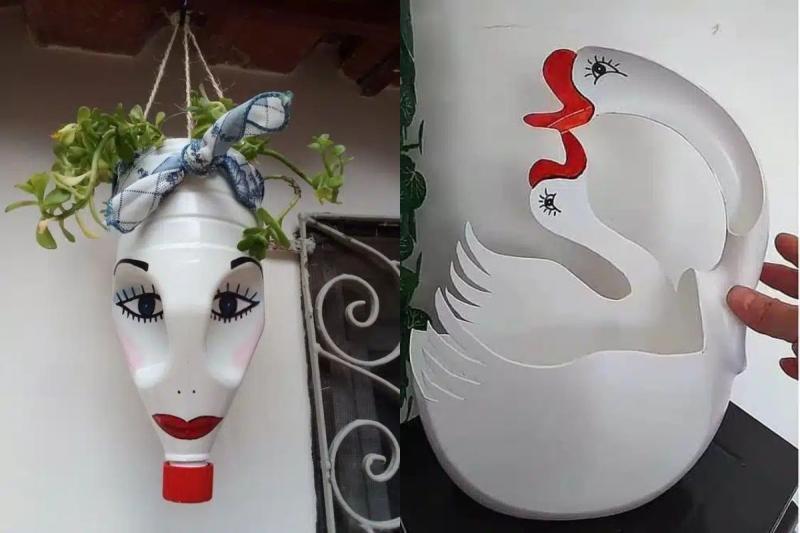 Craft Chic Flower Pots from Repurposed Fabric Softener Bottles craft chic flower pots from repurposed fabric softener bottles