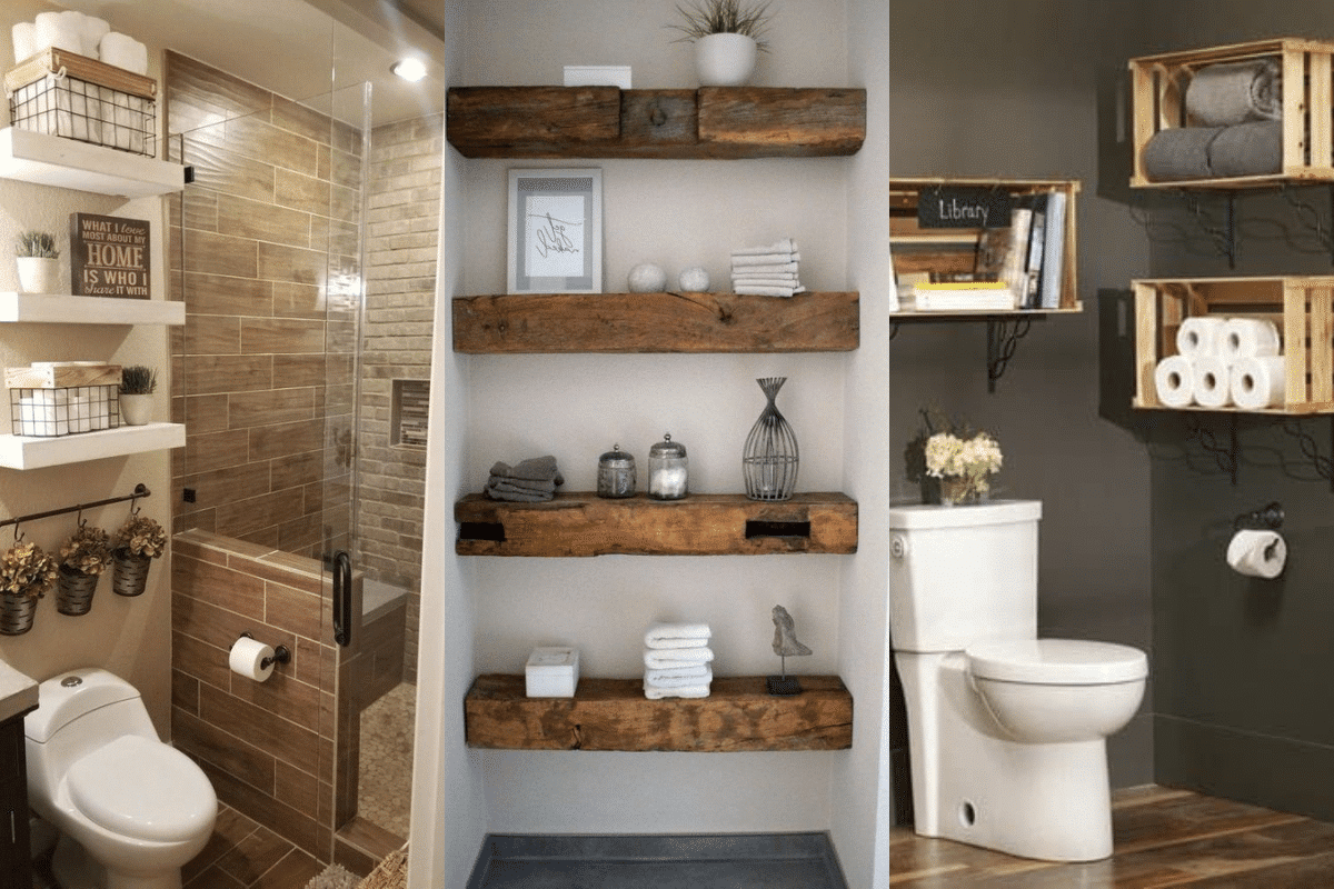 creative shelves bathroom