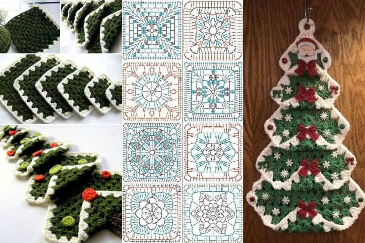 crochet christmas tree with granny squares 10