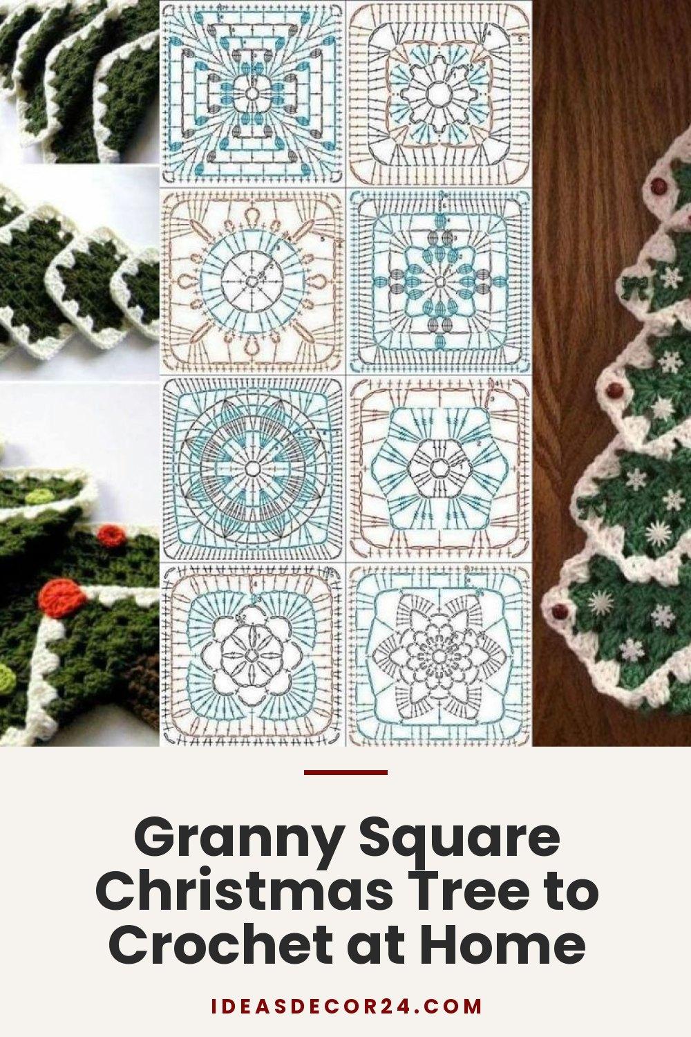 Granny Square Christmas Tree to Crochet at Home