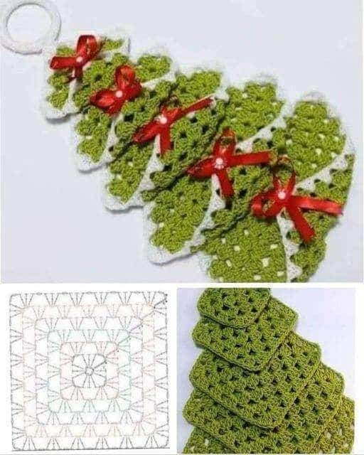 crochet christmas tree with granny squares 2