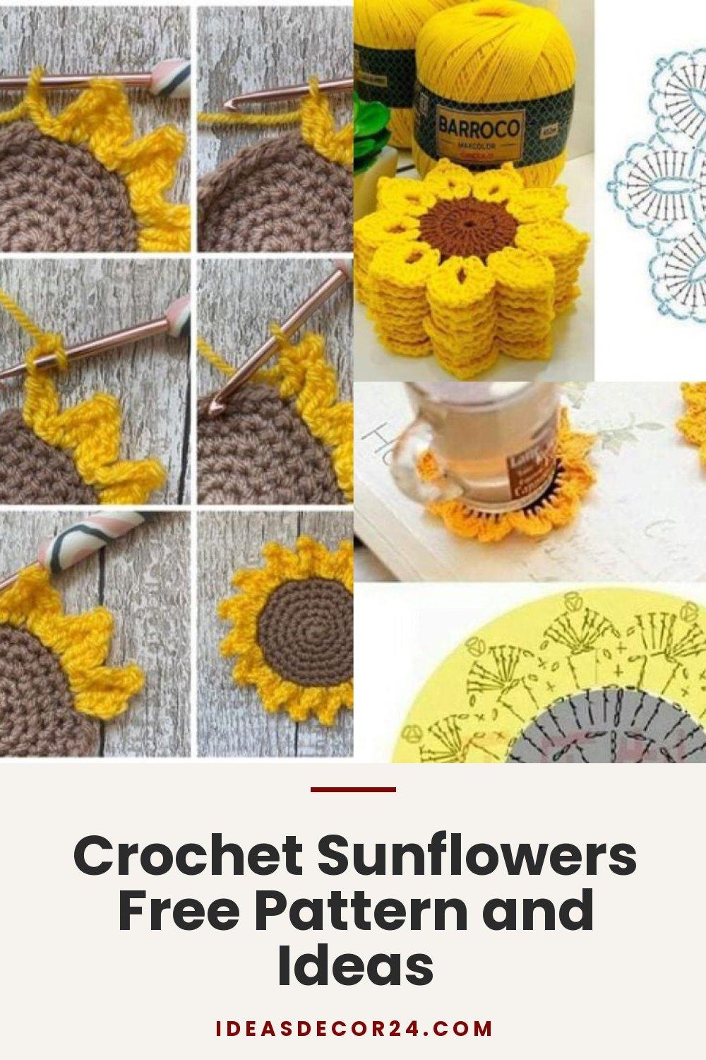 Crochet Sunflowers Free Pattern and Ideas