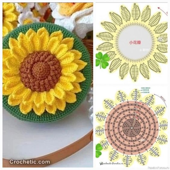 crochet sunflowers free pattern 4