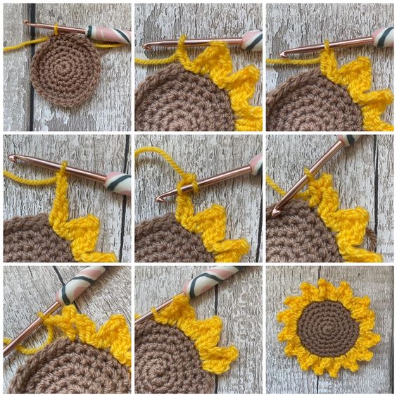 crochet sunflowers free pattern 8