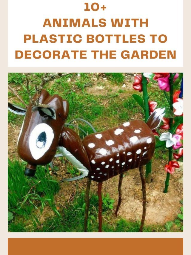 Animals with plastic bottles to decorate the Garden