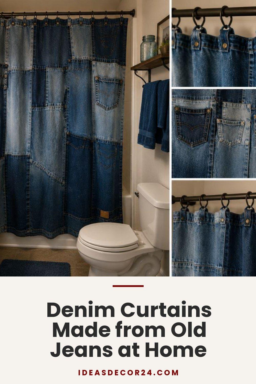 Denim Curtains Made from Old Jeans at Home