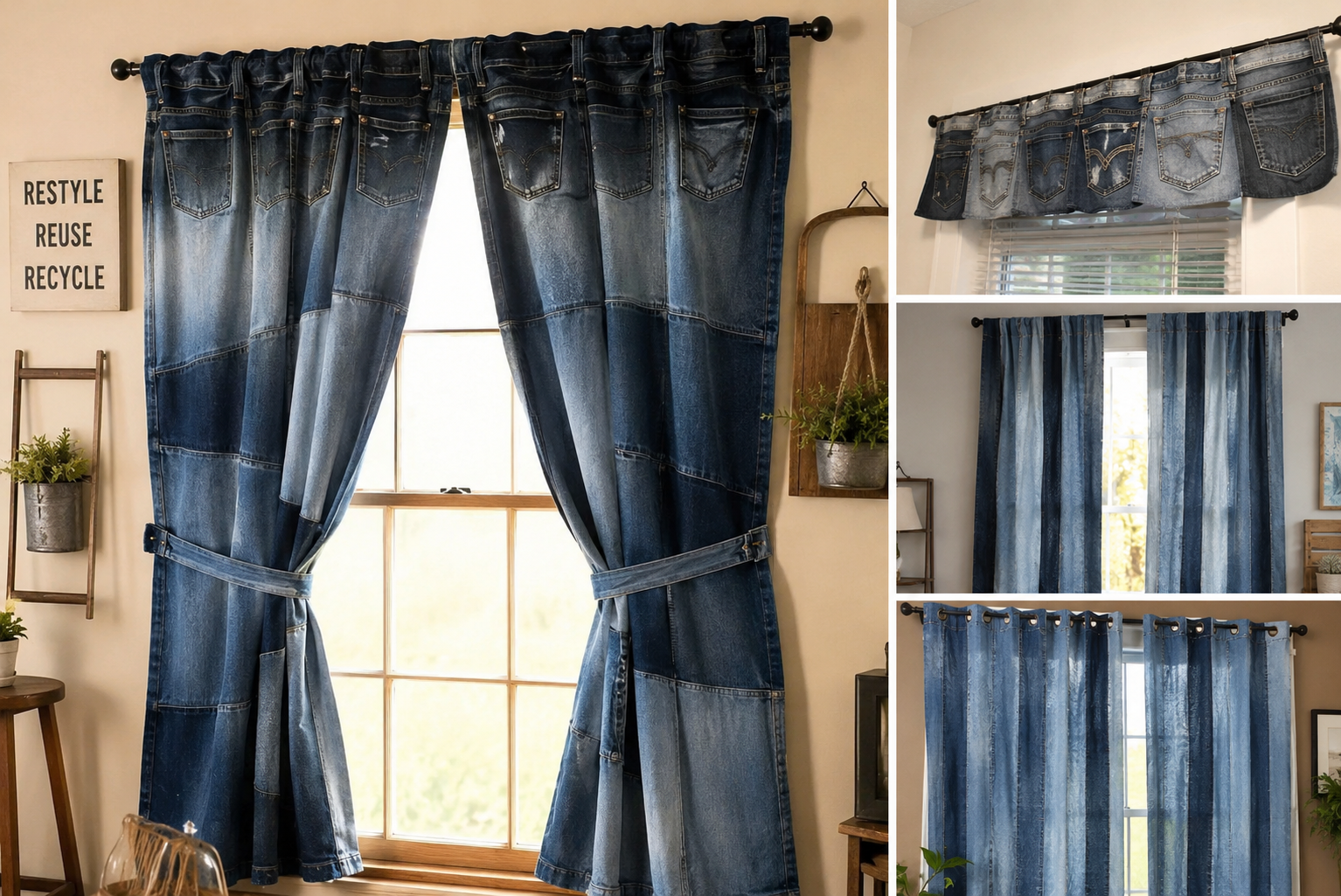 Curtains Made From Old Jeans: DIY Denim Decor curtains made from old jeans diy denim decor 3