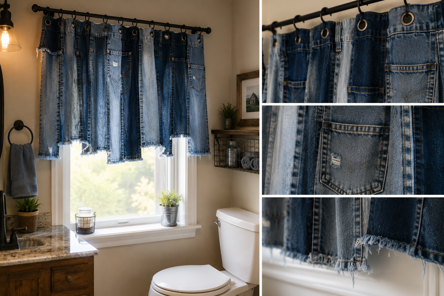 Curtains Made From Old Jeans: DIY Denim Decor curtains made from old jeans diy denim decor 6