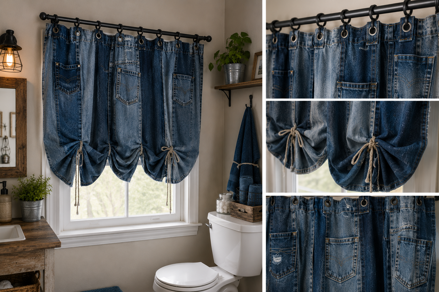 Curtains Made From Old Jeans: DIY Denim Decor curtains made from old jeans diy denim decor 7