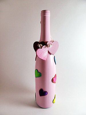 decorated glass bottles valentines 8