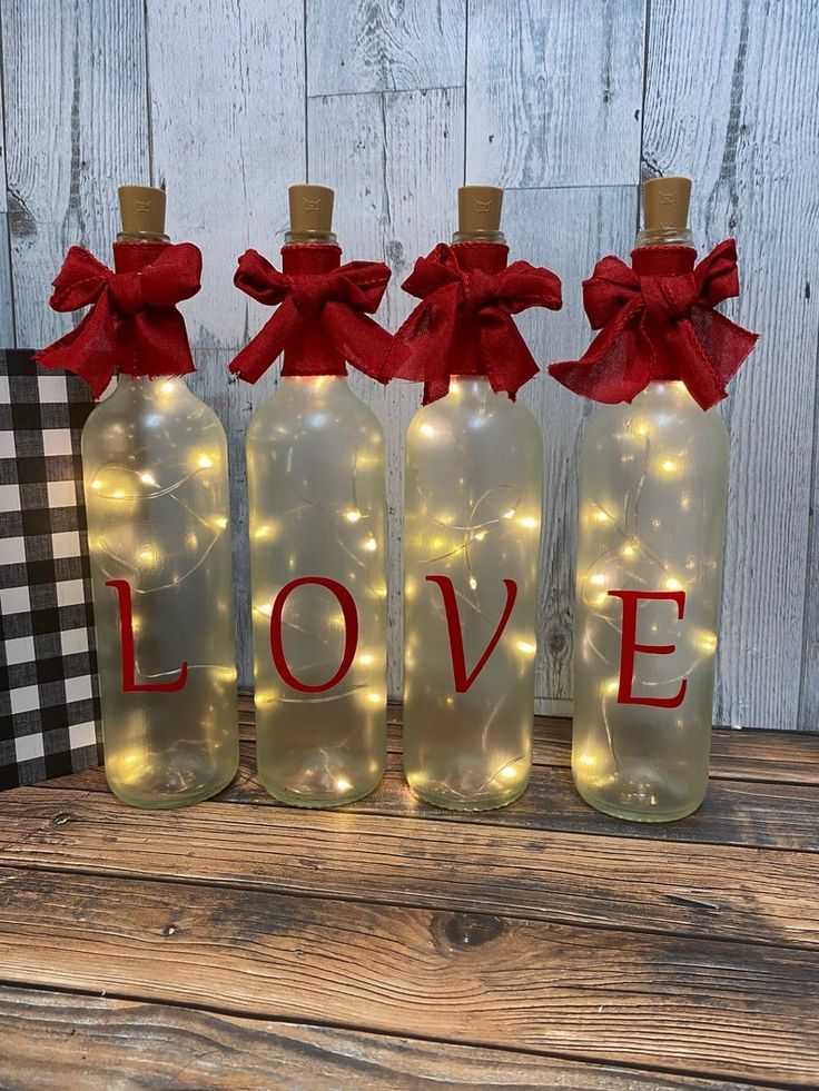 decorated glass bottles valentines 9