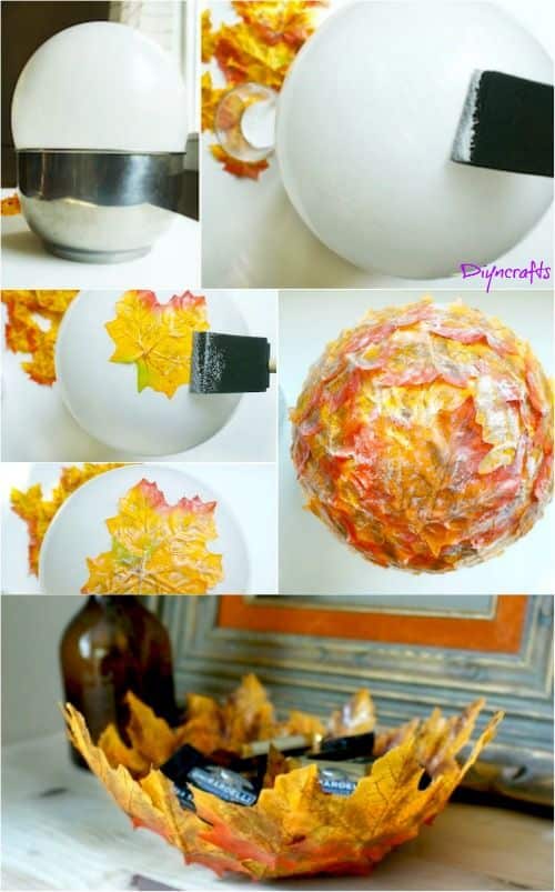 diy decoration with leaves 1