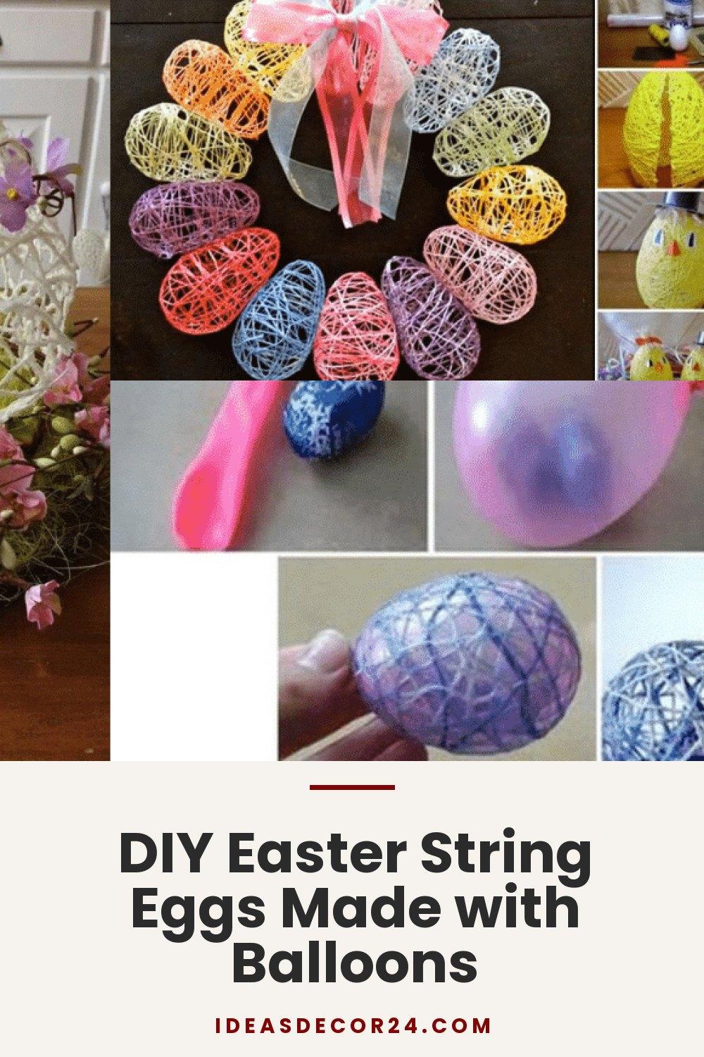 DIY Easter String Eggs Made with Balloons