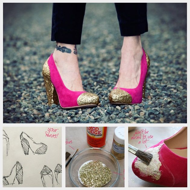 diy glitter shoes 1