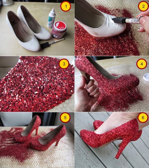 diy glitter shoes 3