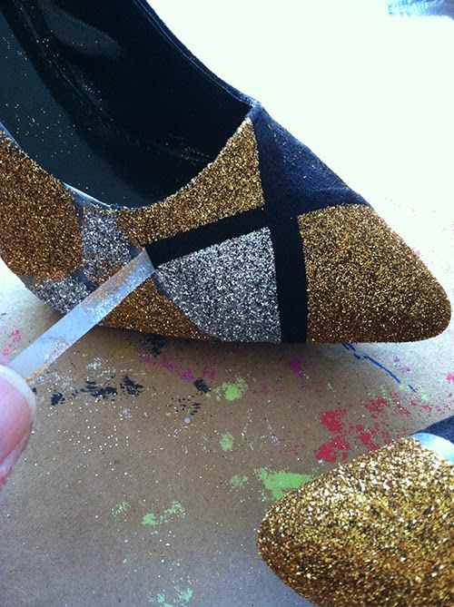 diy glitter shoes 8