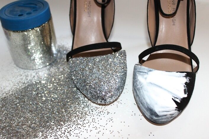 diy glitter shoes