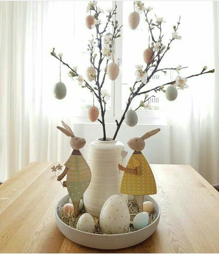 easter trees decorated with eggs 1