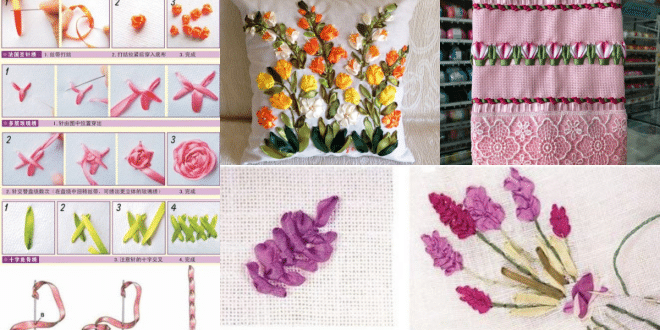embroidery ideas with satin ribbons