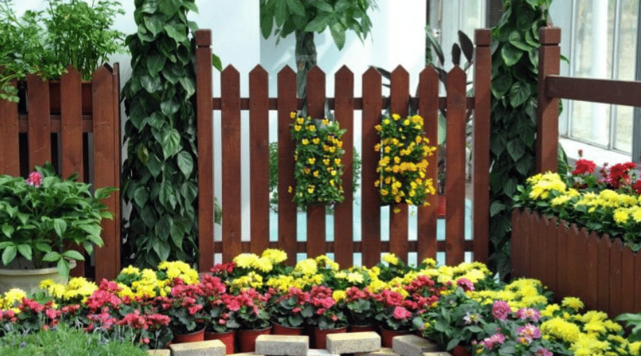 fence ideas decorated with small gardens