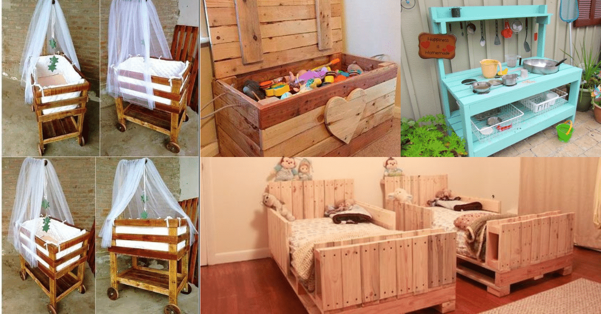 furniture and childrens toys made with wooden pallets