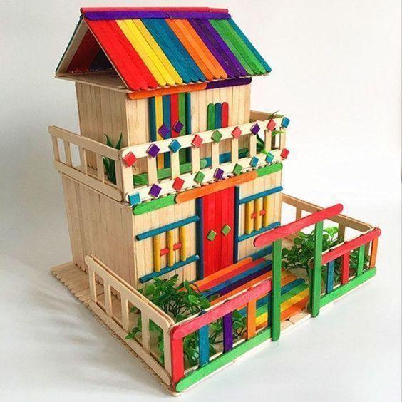 Handcrafted Houses with Ice Pops: Artful Abodes handcrafted houses with ice pops 1