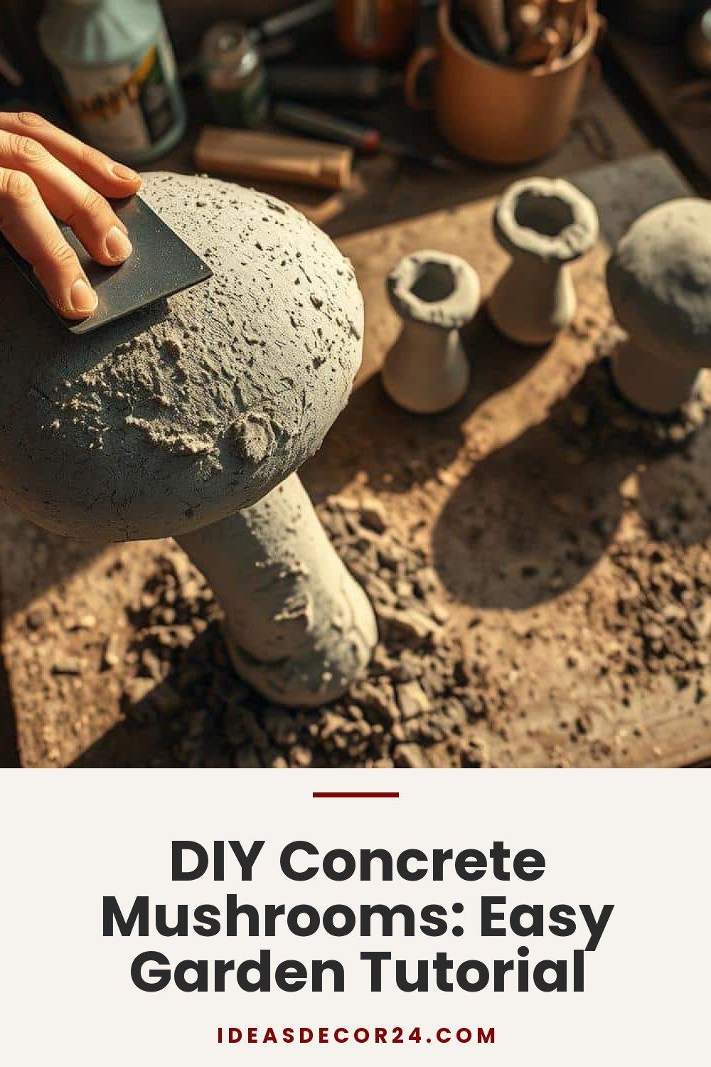 DIY Concrete Mushrooms: Easy Garden Tutorial