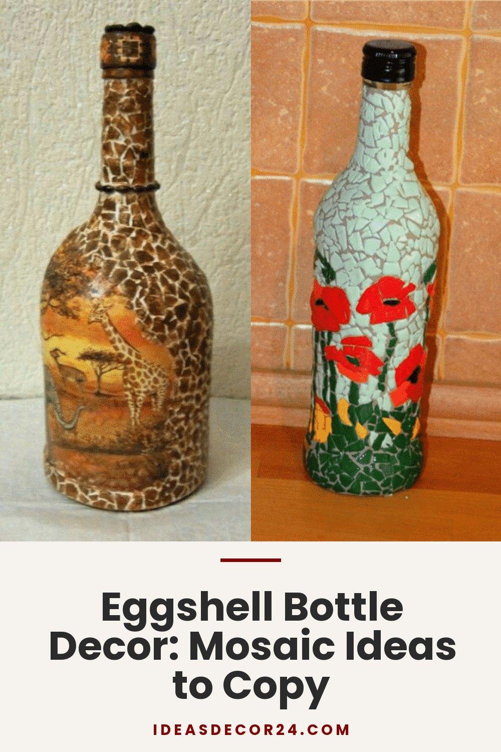 Eggshell Bottle Decor: Mosaic Ideas to Copy