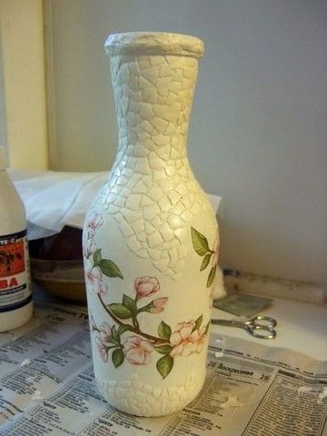 ideas for decorating bottles with eggshells 5