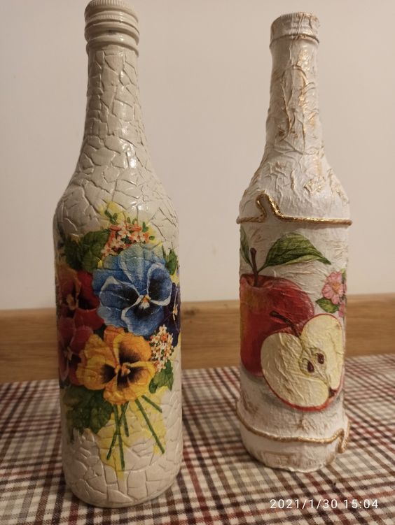ideas for decorating bottles with eggshells 9