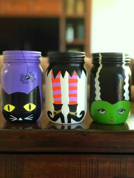 ideas for decorating glass jars for halloween 1