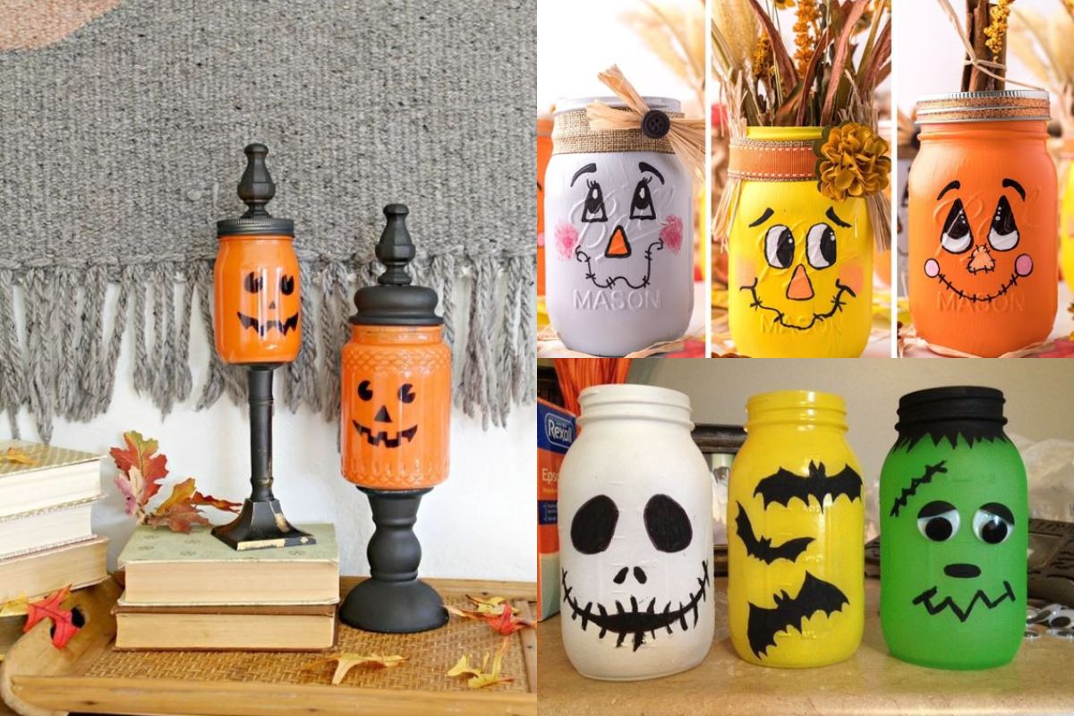 ideas for decorating glass jars for halloween 10