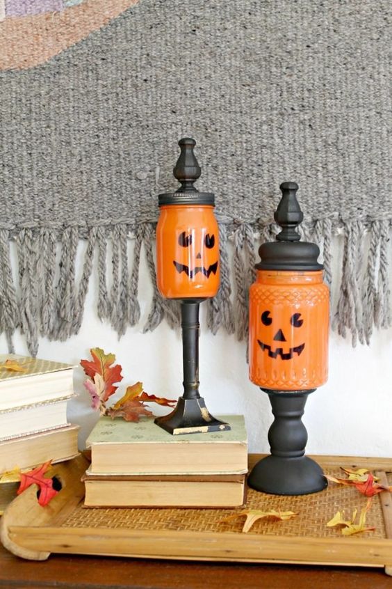 ideas for decorating glass jars for halloween 7