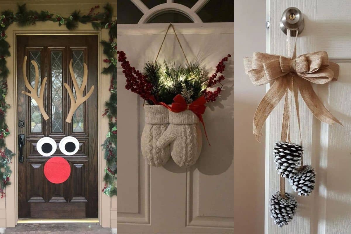 ideas for decorating the door at christmas 10