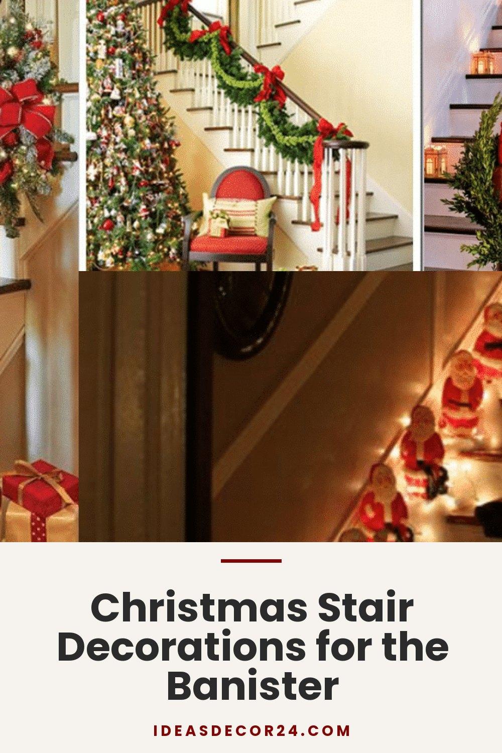 Christmas Stair Decorations for the Banister
