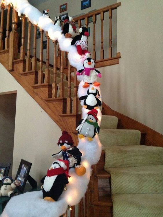 ideas for decorating the stairs for christmas 6