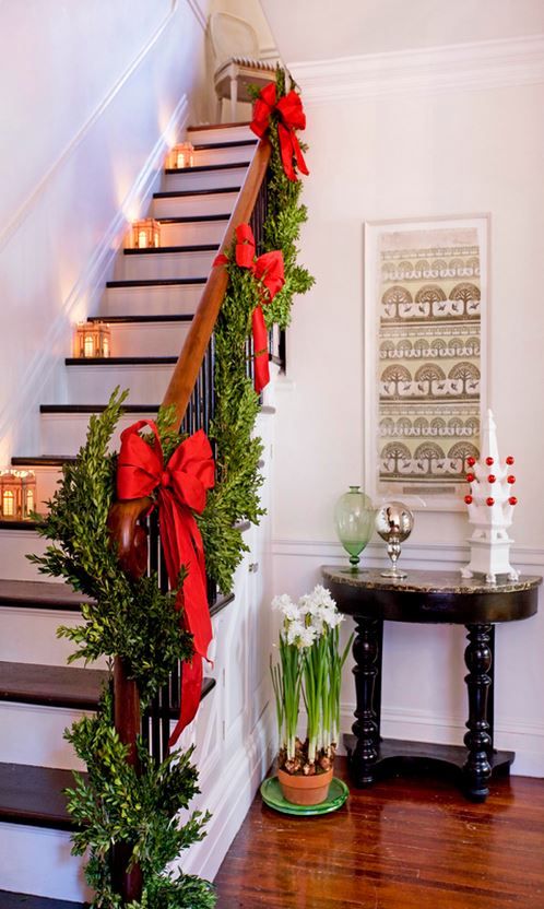 ideas for decorating the stairs for christmas 8
